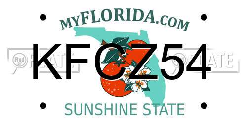 KFCZ54 Florida License Plate