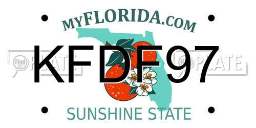 KFDF97 Florida License Plate