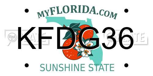 KFDG36 Florida License Plate