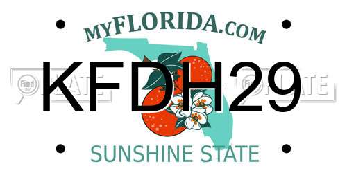 KFDH29 Florida License Plate