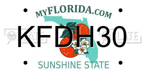 KFDH30 Florida License Plate
