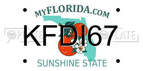 KFDI67 Florida License Plate
