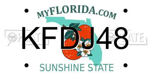 KFDJ48 Florida License Plate
