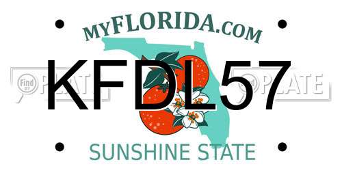 KFDL57 Florida License Plate