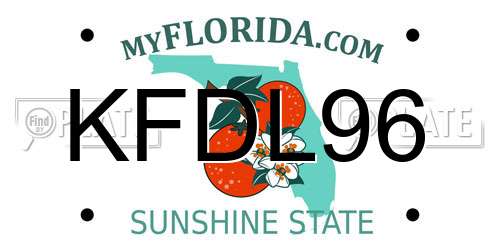 KFDL96 Florida License Plate