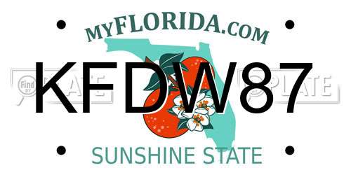 KFDW87 Florida License Plate