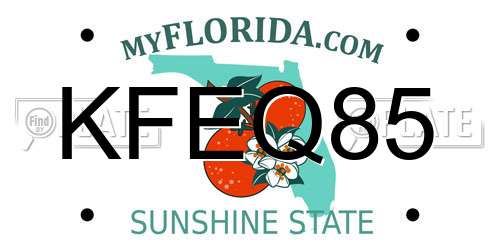 KFEQ85 Florida License Plate