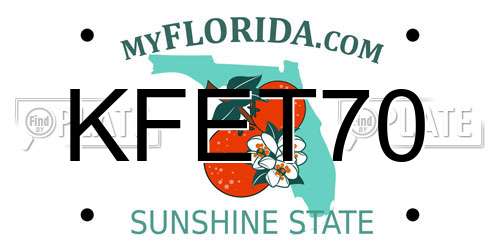 KFET70 Florida License Plate