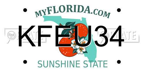 KFEU34 Florida License Plate