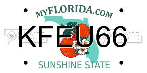 KFEU66 Florida License Plate