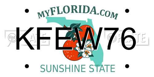 KFEW76 Florida License Plate