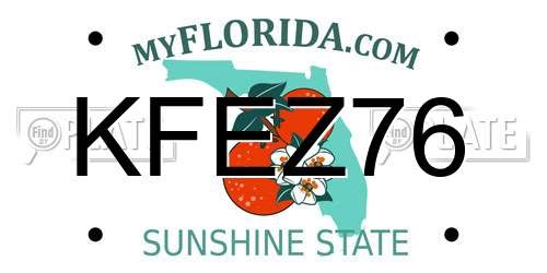 KFEZ76 Florida License Plate