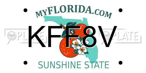 KFF8V Florida License Plate