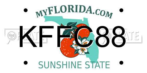KFFC88 Florida License Plate