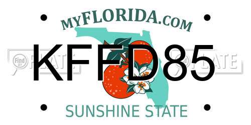 KFFD85 Florida License Plate
