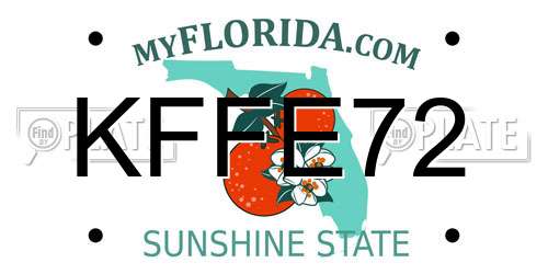 KFFE72 Florida License Plate