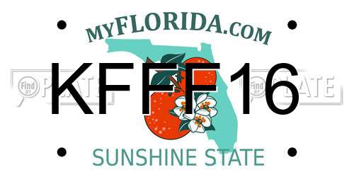 KFFF16 Florida License Plate