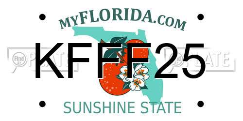 KFFF25 Florida License Plate