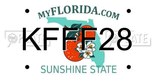 KFFF28 Florida License Plate