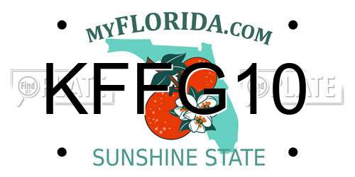KFFG10 Florida License Plate