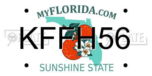 KFFH56 Florida License Plate