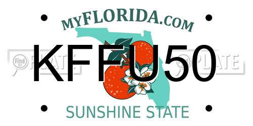 KFFU50 Florida License Plate