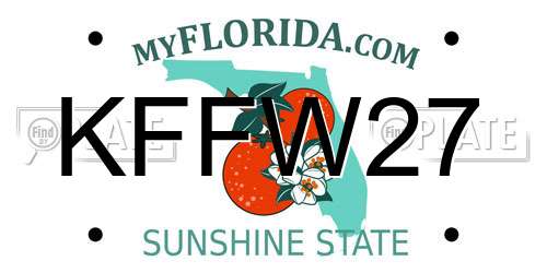 KFFW27 Florida License Plate