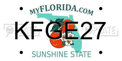KFGE27 Florida License Plate