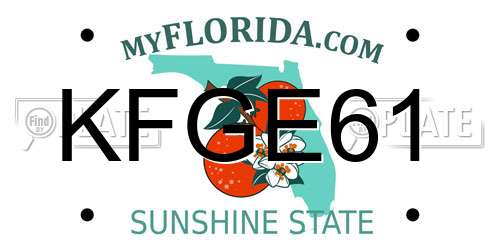 KFGE61 Florida License Plate