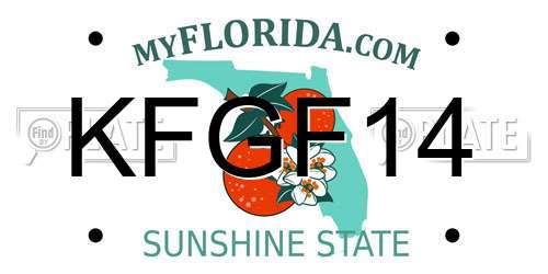 KFGF14 Florida License Plate