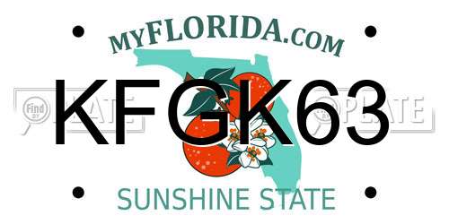 KFGK63 Florida License Plate