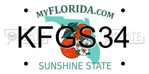 KFGS34 Florida License Plate