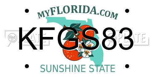 KFGS83 Florida License Plate