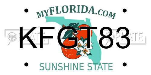 KFGT83 Florida License Plate