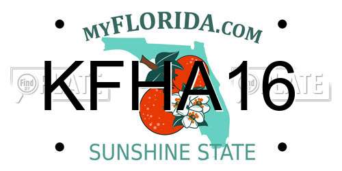 KFHA16 Florida License Plate