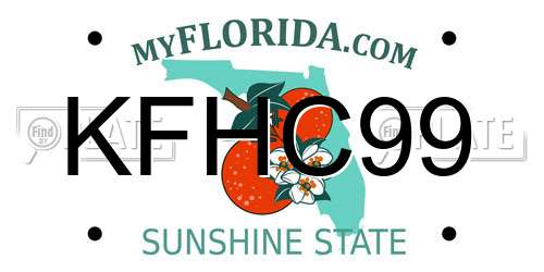 KFHC99 Florida License Plate