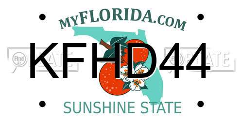KFHD44 Florida License Plate