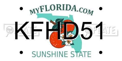 KFHD51 Florida License Plate