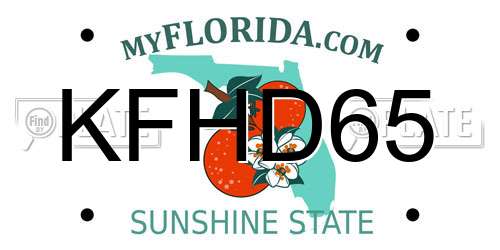 KFHD65 Florida License Plate