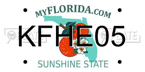 KFHE05 Florida License Plate