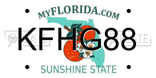 KFHG88 Florida License Plate