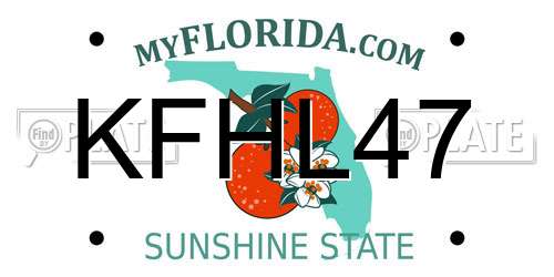 KFHL47 Florida License Plate