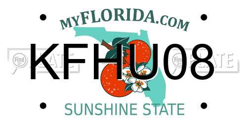 KFHU08 Florida License Plate