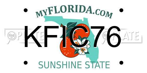 KFIC76 Florida License Plate