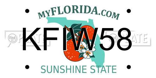 KFIW58 Florida License Plate