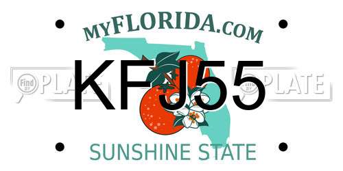 KFJ55 Florida License Plate