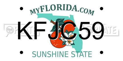 KFJC59 Florida License Plate