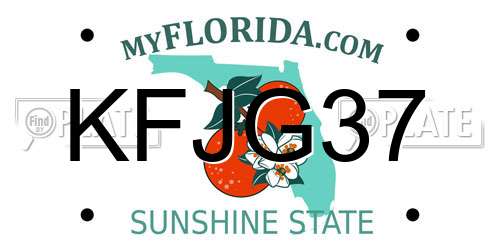 KFJG37 Florida License Plate