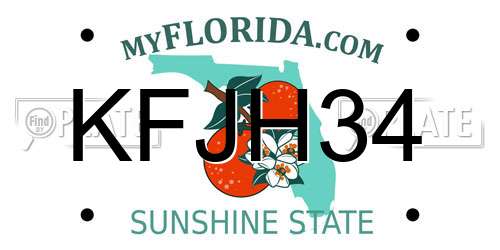 KFJH34 Florida License Plate