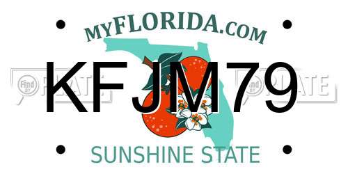 KFJM79 Florida License Plate